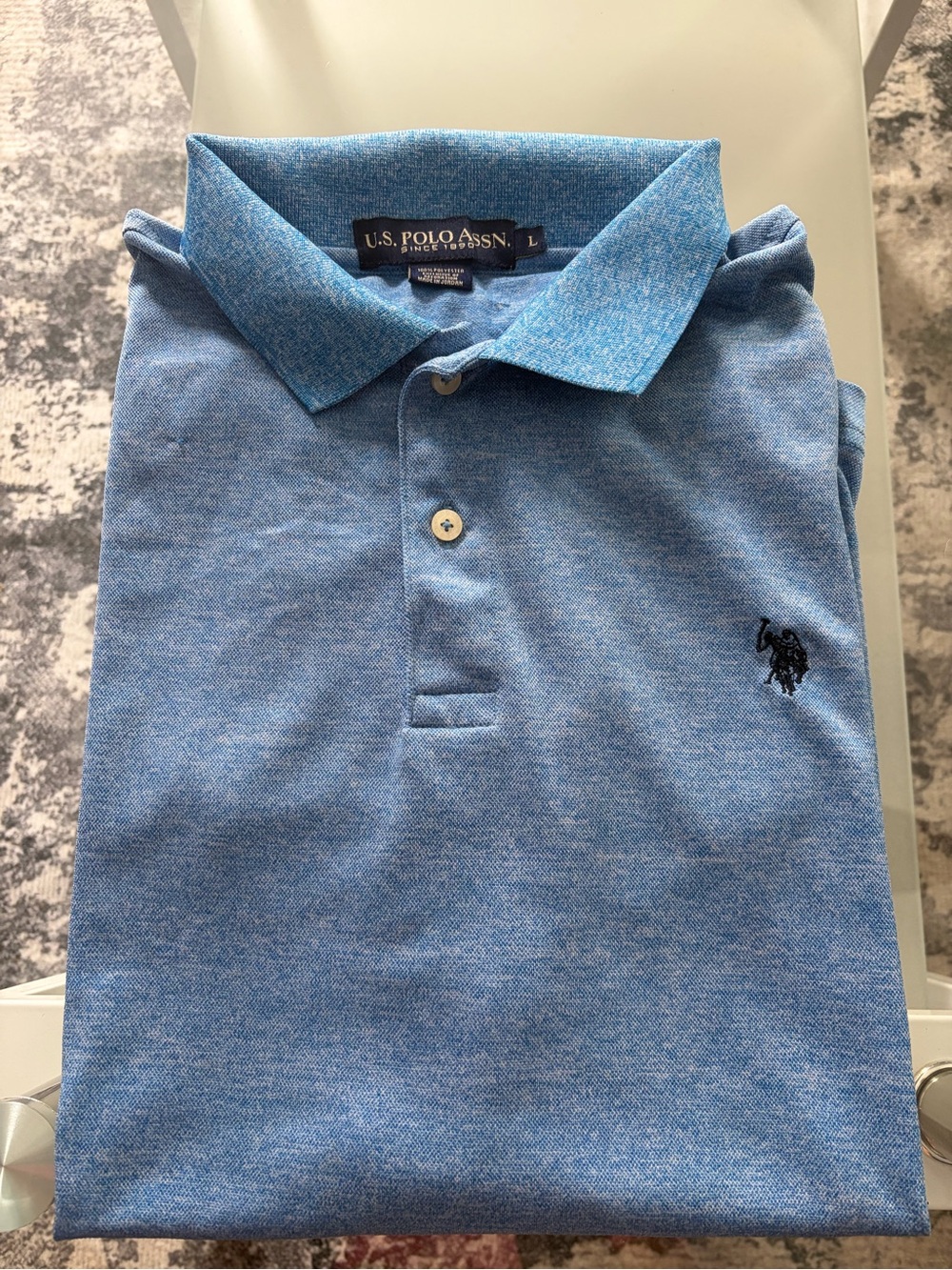 U.S. Polo Assn. Light Blue Heather Polo Shirt